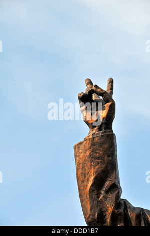 Sir Winston Churchill Statue der V des Sieges Parkview Square Singapur Stockfoto