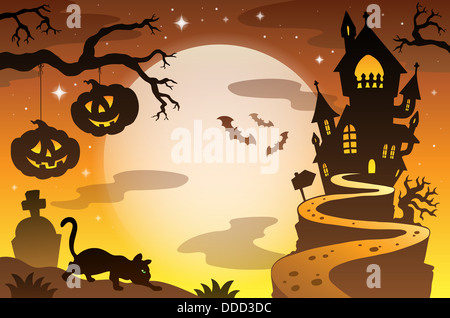 Halloween Thema Hintergrund 4 - Bild-Darstellung. Stockfoto