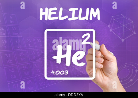 Symbol für das chemische Element helium Stockfoto