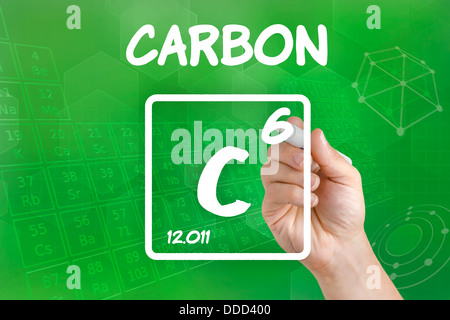 Symbol für das chemische Element Kohlenstoff Stockfoto