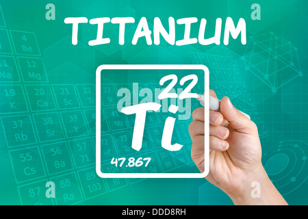 Symbol für das chemische Element Titan Stockfoto