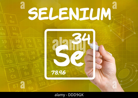 Symbol für das chemische Element Selen Stockfoto
