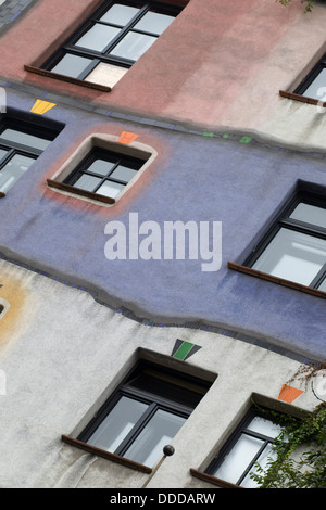 Berühmten Hundertwasserhaus Wohnungen in Wien Stockfoto