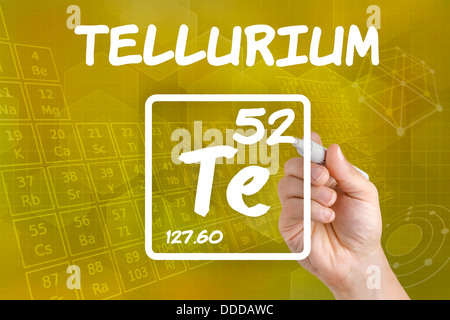 Symbol für das chemische Element Tellur Stockfoto