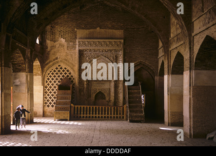 Oljeitu (Mongal) Mihrab im West Iwan der Freitagsmoschee, Jami Masjid-i, Isfahan, Iran 690123 022 Stockfoto