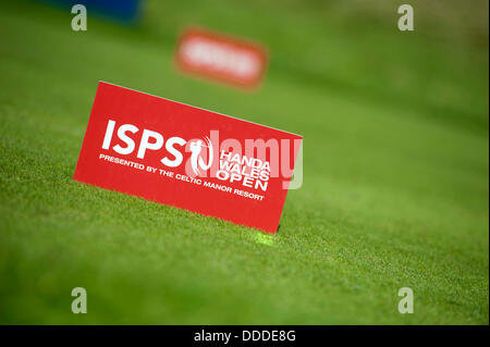 Newport - South Wales - UK 31. August 2013: Tee-Marker bei den ISPS Handa Wales Open im zwanzig zehn an The Celtic Manor Resort in Newport, South Wales. Bildnachweis: Phil Rees/Alamy Live-Nachrichten Stockfoto