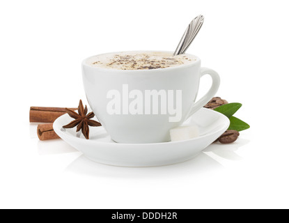 Tasse Kaffee isoliert auf weißem Hintergrund Stockfoto