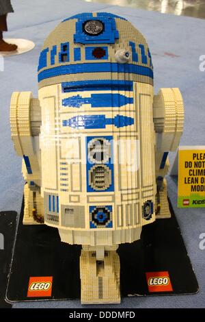 R2D2 aus Star Wars aus LEGO gemacht. Stockfoto