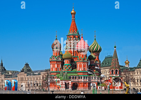 Moskau. Rotes Quadrat. Basilius Kathedrale. Die Kathedrale des Schutzes der Allerheiligsten Gottesgebärerin auf dem Graben Stockfoto