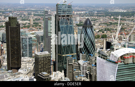 Luftaufnahme der Stadt London Quadratmeile, Gurke, Käse reibe, Walkie-Talkie, NatWest Tower Gebäude Stockfoto