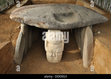 Alto de Las Piedras in ISNOS - archäologischer Park von SAN AGUSTIN. Abteilung Huila.COLOMBIA Stockfoto