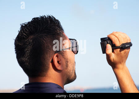 Bournemouth, UK Samstag, 31. August 2013. Eine gemeldete 404.000 Menschen strömten ans Meer zu beobachten am dritten Tag des Bournemouth Air Festival und das warme sonnige Wetter zu genießen. Stockfoto
