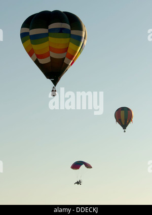 Heißluftballons über far West Texas. Stockfoto
