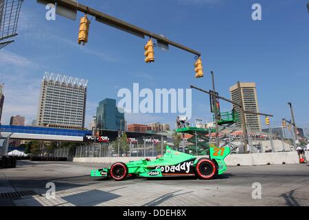 Baltimore, Maryland, USA. 1. September 2013. IndyCar, Grand Prix von Baltimore, Baltimore, MD, 30 August – 1. September 2013, JAMES HINCHCLIFFE, Andretti Autosport © Ron Bijlsma/ZUMAPRESS.com/Alamy Live-Nachrichten Stockfoto