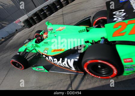 Baltimore, Maryland, USA. 1. September 2013. IndyCar, Grand Prix von Baltimore, Baltimore, MD, 30 August – 1. September 2013, JAMES HINCHCLIFFE, Andretti Autosport © Ron Bijlsma/ZUMAPRESS.com/Alamy Live-Nachrichten Stockfoto