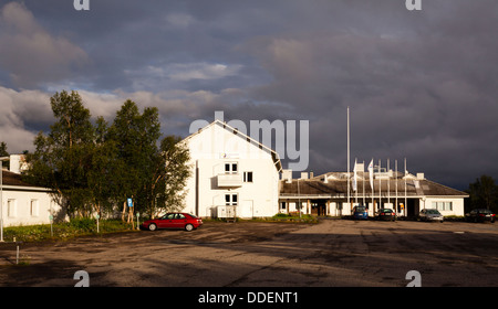 Ein Hotel in Kilpisjärvi, Finnland Stockfoto