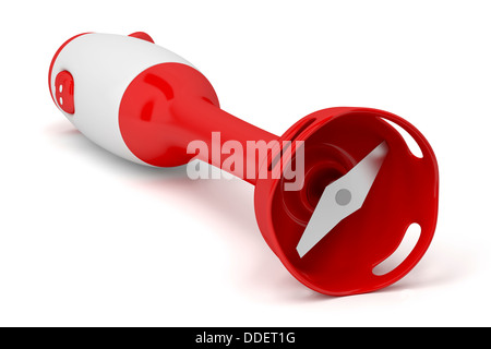 Stabmixer auf weißem Hintergrund Stockfoto