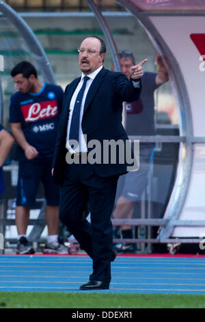 Verona, Italien. 31. August 2013. Rafael Benitez (Napoli) Football / Soccer: italienische "Serie A" match zwischen Chievo Verona 2-4 Napoli im Stadio Marc'Antonio Bentegodi in Verona, Italien. © Maurizio Borsari/AFLO/Alamy Live-Nachrichten Stockfoto