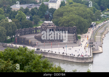 Koblenz, Deutschland, Rhein, Mosel, Rheinland, Rheinland-Pfalz, Stadt Panorama, Deutsches Eck Stockfoto
