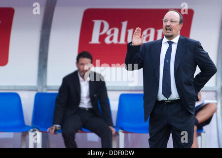 Verona, Italien. 31. August 2013. Rafael Benitez (Napoli) Football / Soccer: italienische "Serie A" match zwischen Chievo Verona 2-4 Napoli im Stadio Marc'Antonio Bentegodi in Verona, Italien. © Maurizio Borsari/AFLO/Alamy Live-Nachrichten Stockfoto