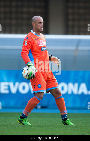 Verona, Italien. 31. August 2013. Pepe Reina (Napoli) Football / Soccer: italienische "Serie A" match zwischen Chievo Verona 2-4 Napoli im Stadio Marc'Antonio Bentegodi in Verona, Italien. © Maurizio Borsari/AFLO/Alamy Live-Nachrichten Stockfoto