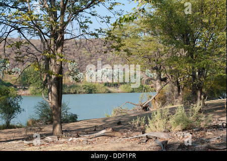 Kunene ist in Namibia die Grenze Fluss mit Angola Stockfoto