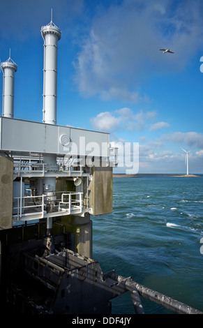 Sperrwerks, Pijlerdam, ein Teil des Deltas arbeitet, Zeeland, Niederlande Stockfoto