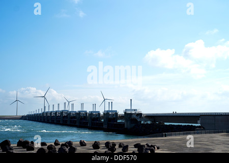 Sperrwerks, Pijlerdam, ein Teil des Deltas arbeitet, Zeeland, Niederlande Stockfoto