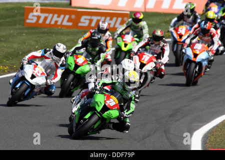 Start der Superstock Rennen, Oulton Park 2013 British Superbike Championship Stockfoto