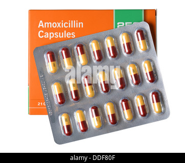 Amoxicillin Antibiotika Kapseln, Tabletten, Pillen Stockfoto