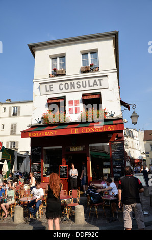 Das Restaurant Le Consulat in Montmartre, Paris Stockfoto