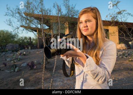 Tucson AZ-Fotograf In Wüste Stockfoto