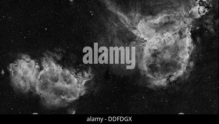 Herz und Seele-Nebel in mono Stockfoto