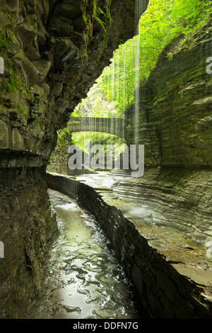 Wasserfälle in Watkins Glen (Langzeitbelichtung Fotografie) Stockfoto