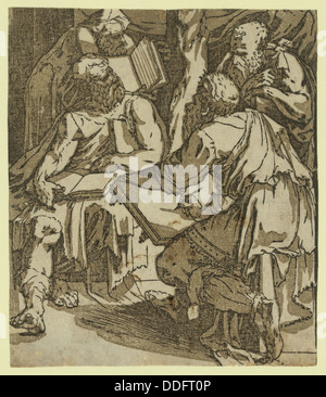 Vier Ärzte des church(?), zwischen 1500 und 1551, Beccafumi, Domenico, 1486-1551 Stockfoto