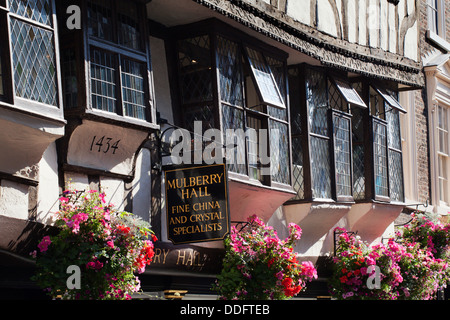 Holz Rahmen Gebäuden auf Stonegate Stadt York Yorkshire England Stockfoto