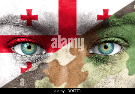 Soldaten aus Georgien Stockfoto
