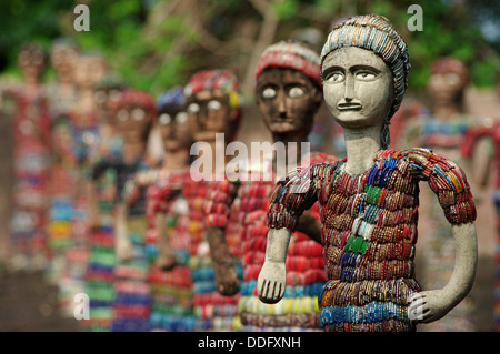 Armee von Statuetten in Chandigarh Stockfoto