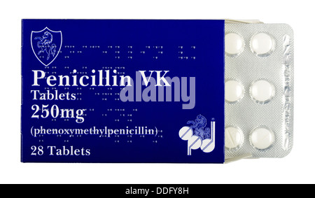 Penicillin VK Antibiotika-Tabletten, Penicillin Antibiotika, Penicillin VK, Penicillin V Kalium. Stockfoto