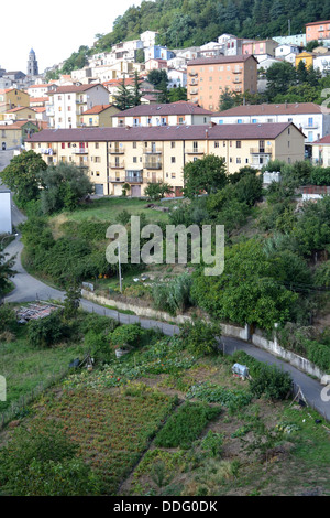 Ansicht-San Fele-Dorf, in der Nähe von Potenza, Basilikata, Süditalien. Stockfoto