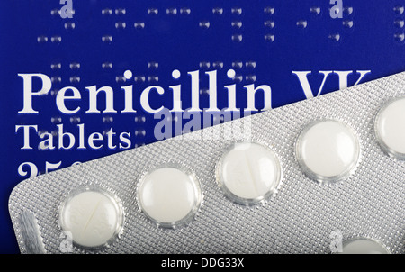 Penicillin VK Antibiotika-Tabletten, Penicillin Antibiotika, Penicillin VK, Penicillin V Kalium. Stockfoto