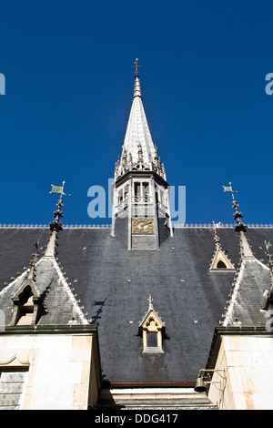 Hof im Inneren der Hospices de Beaune 1443 Frankreich gegründet Stockfoto