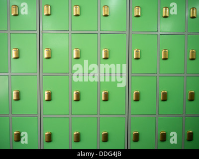 Gruppe von Schließfächern Hintergrund Nahaufnahme Stockfoto