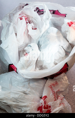 Einkaufstücher aus Kunststoff, USA Stockfoto