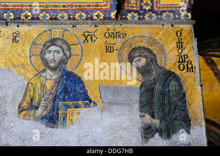 Christlichen ikonographische Mosaik - Interieur der Haghia Sophia Basilika, Sultanahmet, Istanbul, Türkei Stockfoto