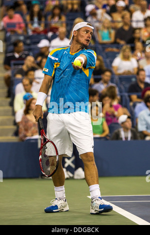 Lleyton Hewitt (AUS) im Wettbewerb um die 2013 US Open Tennis Championships. Stockfoto