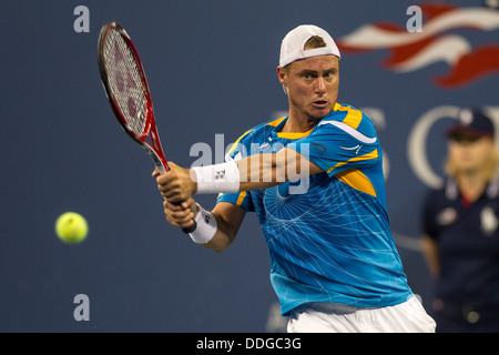 Lleyton Hewitt (AUS) im Wettbewerb um die 2013 US Open Tennis Championships. Stockfoto