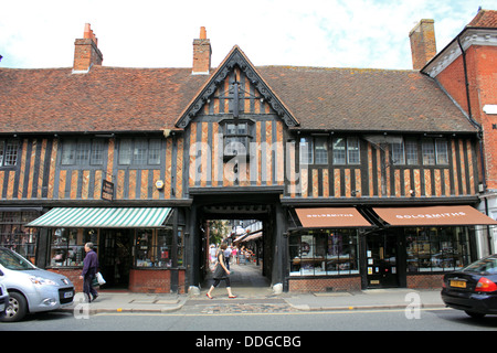 Alten Lamm und Löwe Gebäude, West Street, Farnham, Surrey, England, UK. Stockfoto