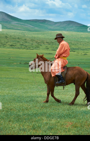 Mongolei, Ovorkhangai Provinz, Burd, das Naadam-fest, Pferde Rennen Stockfoto