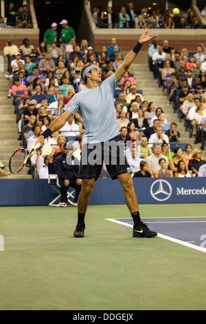 Juan Martin Del Porto (ARG) im Wettbewerb um die 2013 US Open Tennis Championships Stockfoto